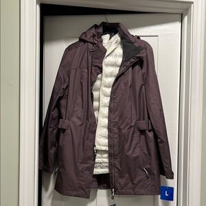 GERRY Purple Hooded Jacket with White Inner Vest NWT